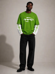 Oversized Layered Printed T-Shirt – Multiple Designs Available