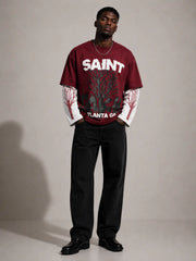 Oversized Layered Printed T-Shirt – Multiple Designs Available