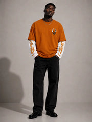 Oversized Layered Printed T-Shirt – Multiple Designs Available