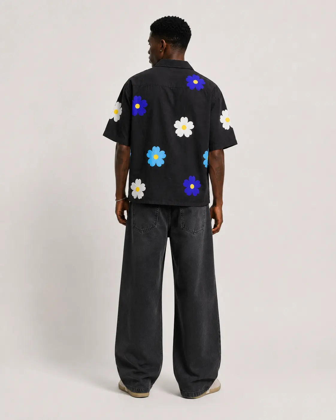 Men's Oversized Floral Printed Half Sleeve Shirt