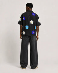 Men's Oversized Floral Printed Half Sleeve Shirt