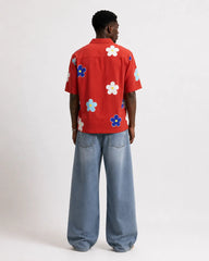 Men's Oversized Floral Printed Half Sleeve Shirt