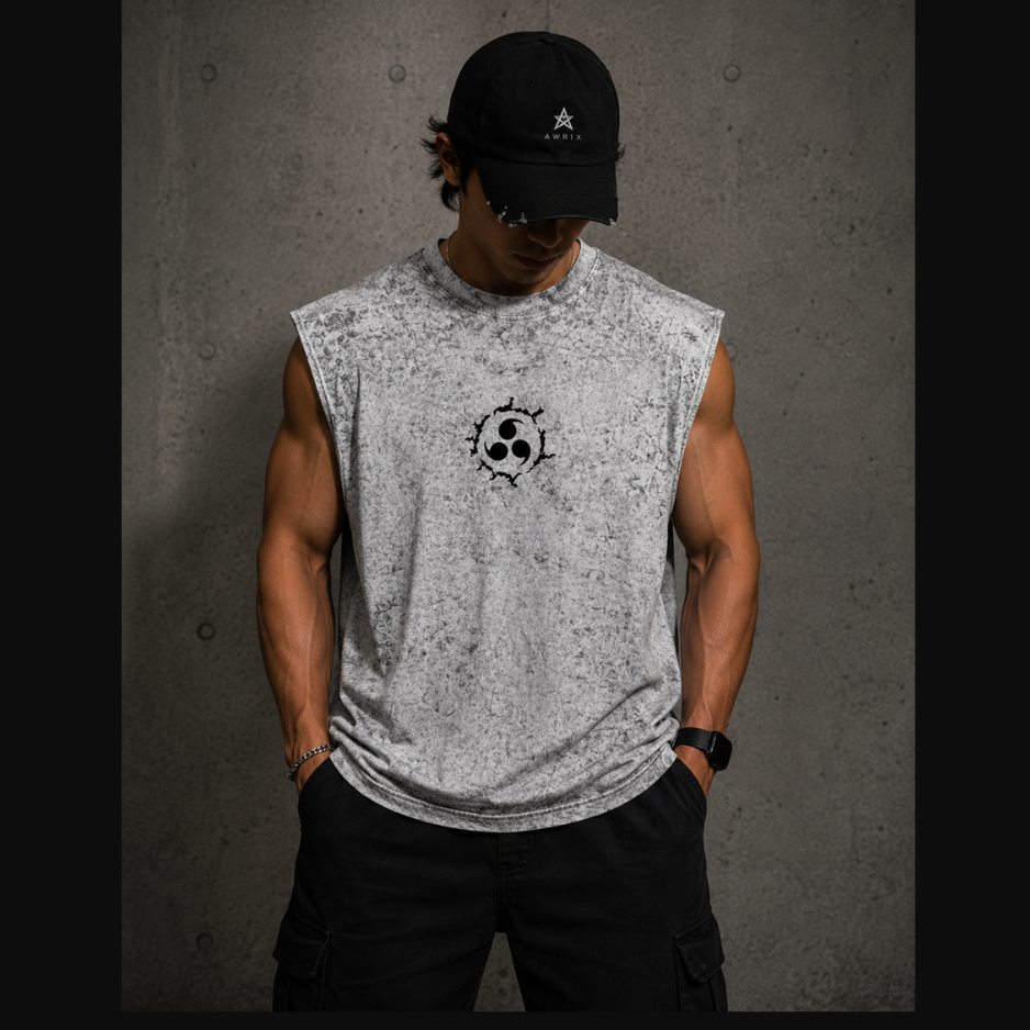 Acid Wash Tank Top  | White