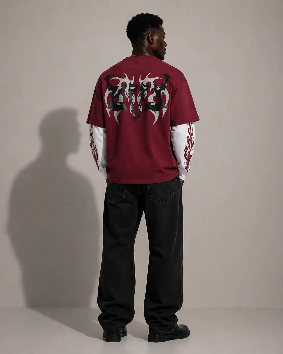 Oversized Layered Printed T-Shirt – Multiple Designs Available