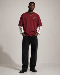 Oversized Layered Printed T-Shirt – Multiple Designs Available