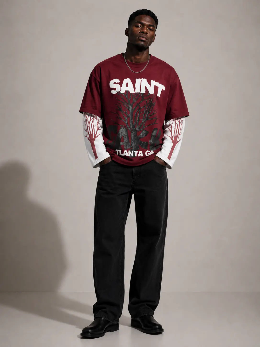 Oversized Layered Printed T-Shirt – Multiple Designs Available
