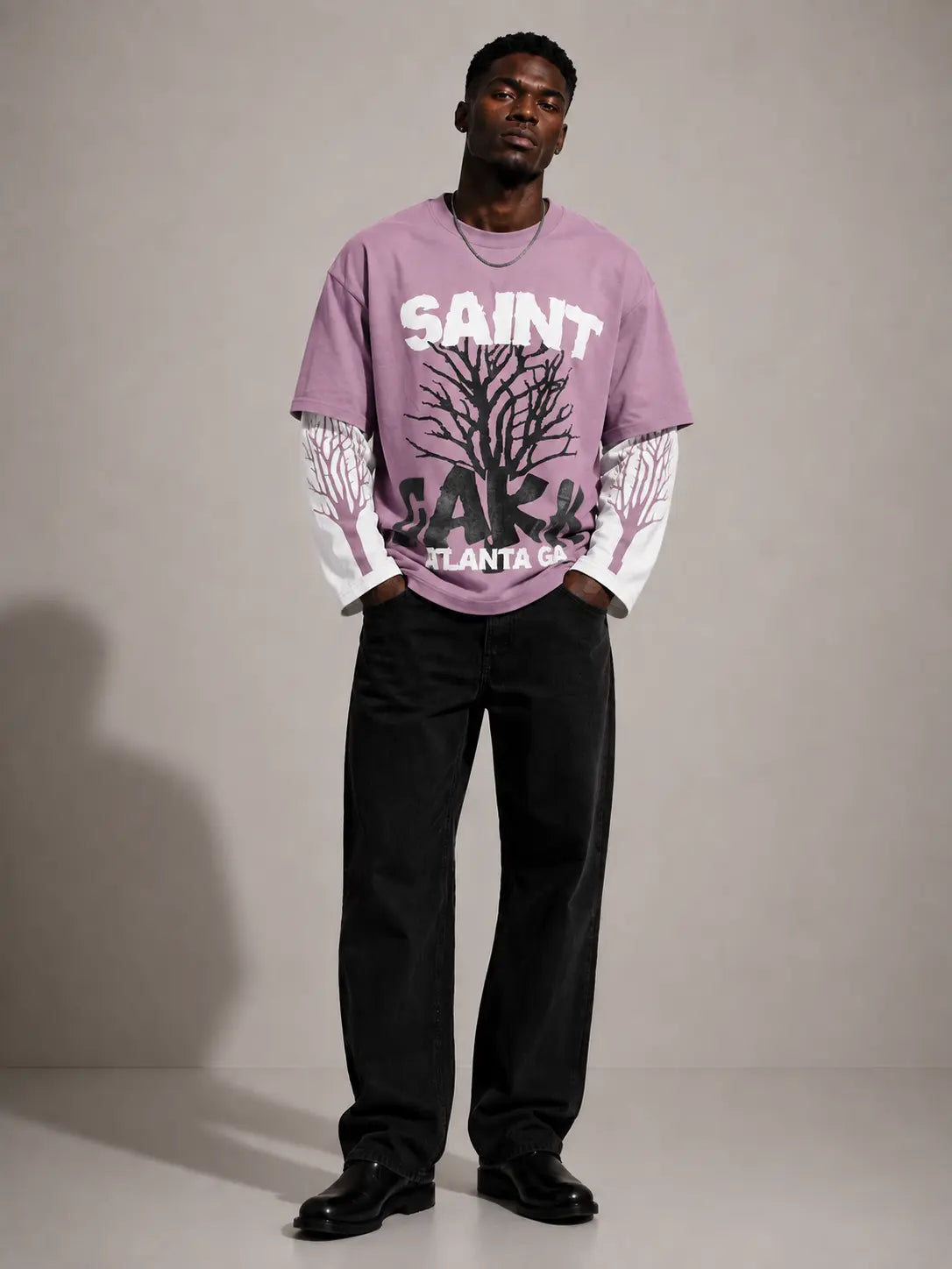 Oversized Layered Printed T-Shirt – Multiple Designs Available