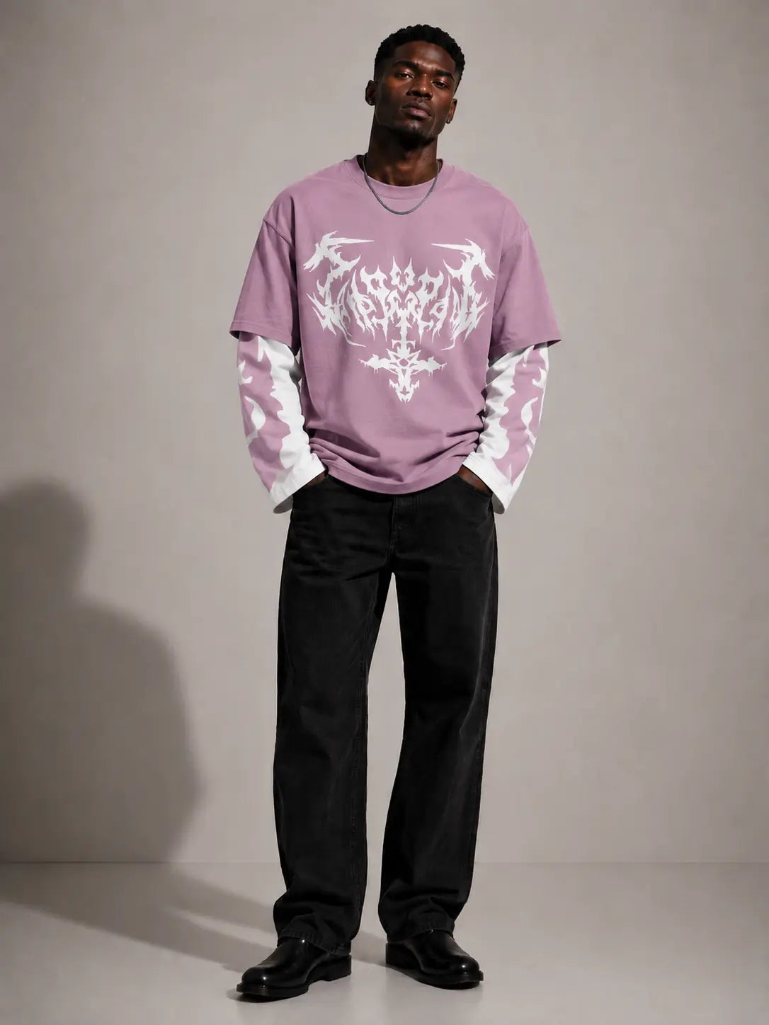 Oversized Layered Printed T-Shirt – Multiple Designs Available