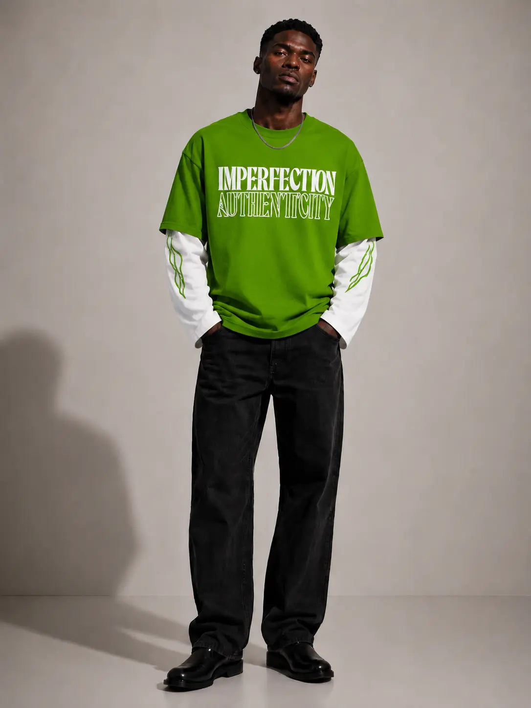 Oversized Layered Printed T-Shirt – Multiple Designs Available