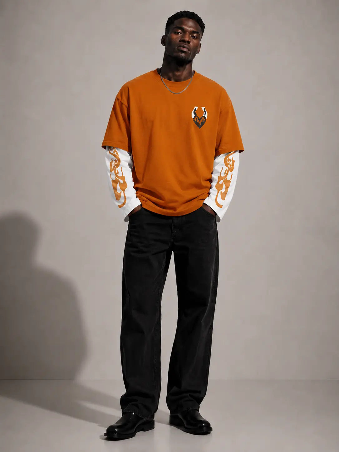 Oversized Layered Printed T-Shirt – Multiple Designs Available