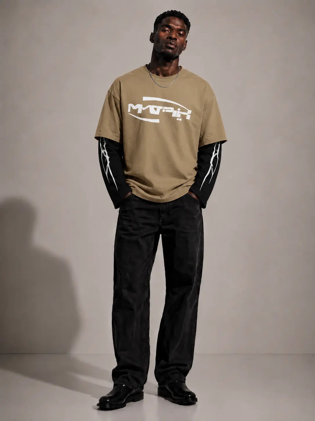 Oversized Layered Printed T-Shirt – Multiple Designs Available