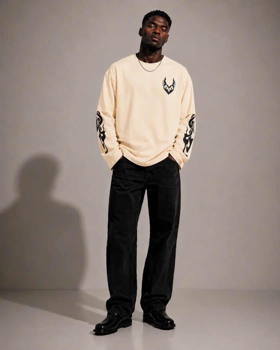 Oversized Layered Printed T-Shirt – Multiple Designs Available