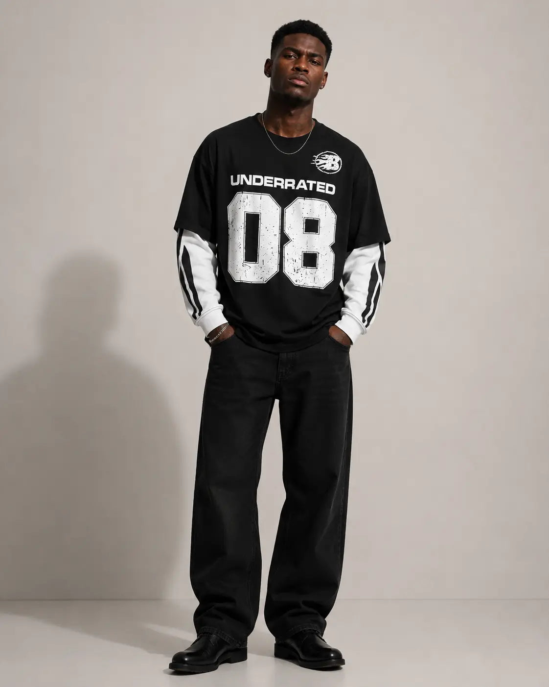 Oversized Layered Printed T-Shirt – Multiple Designs Available