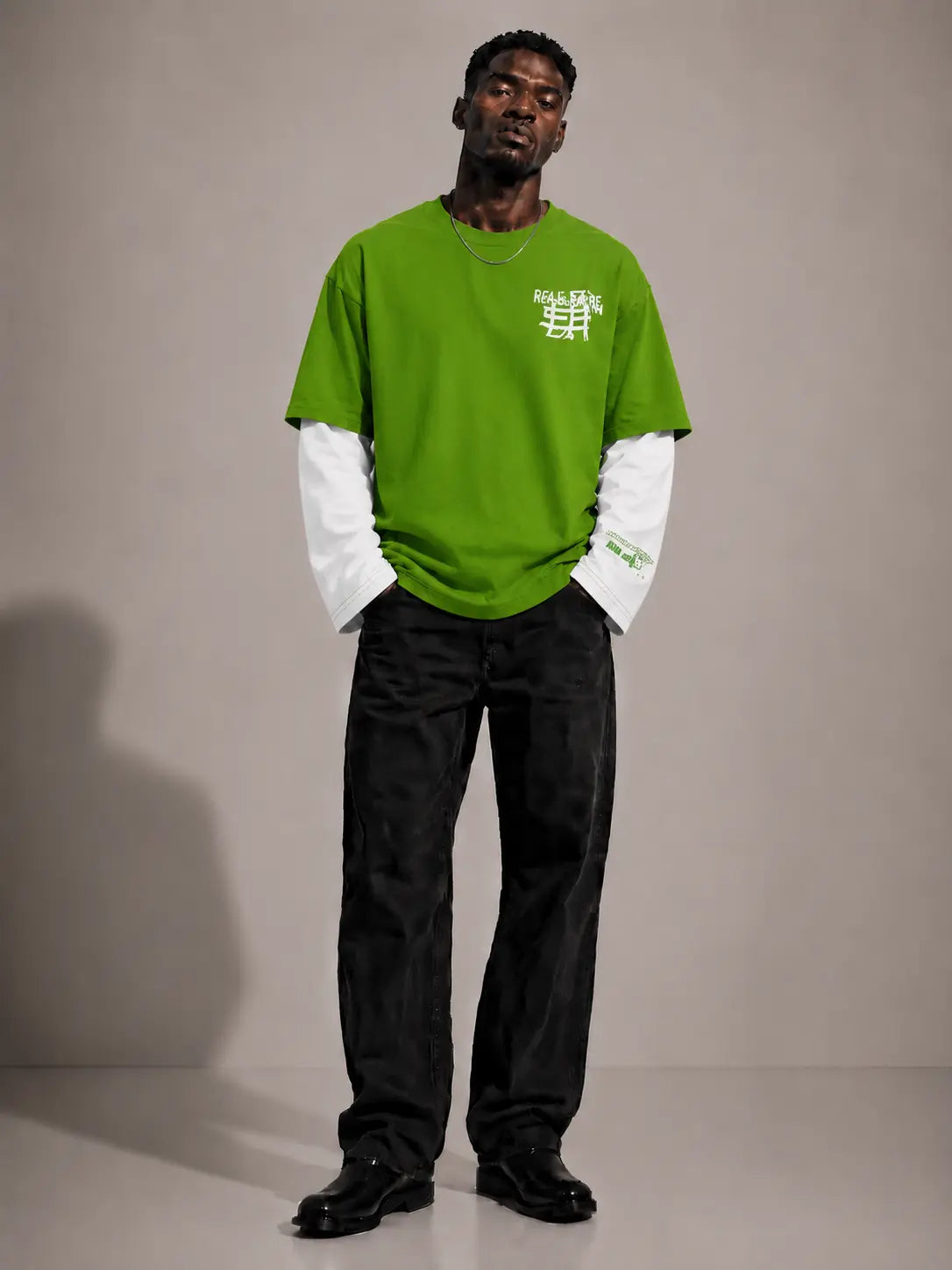 Oversized Layered Printed T-Shirt – Multiple Designs Available